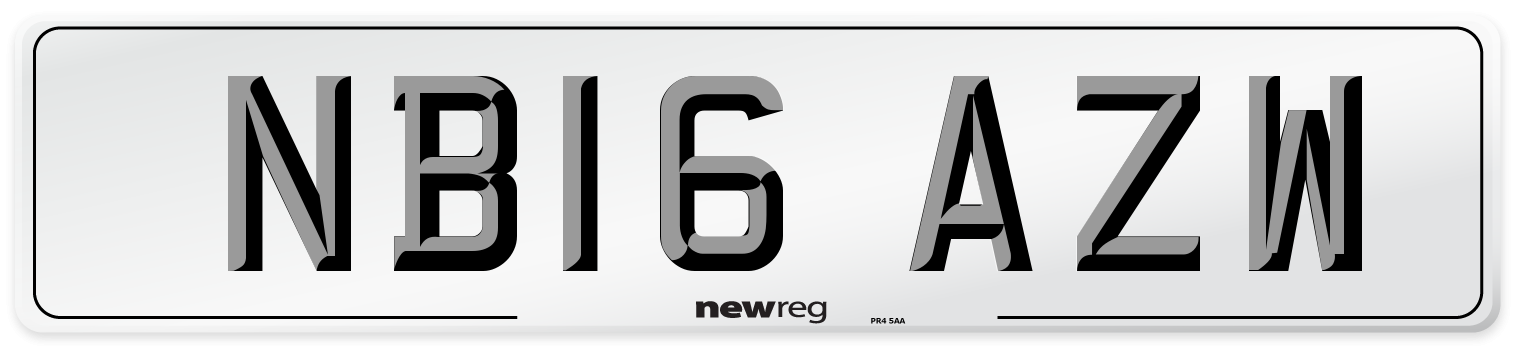 NB16 AZW Number Plate from New Reg
